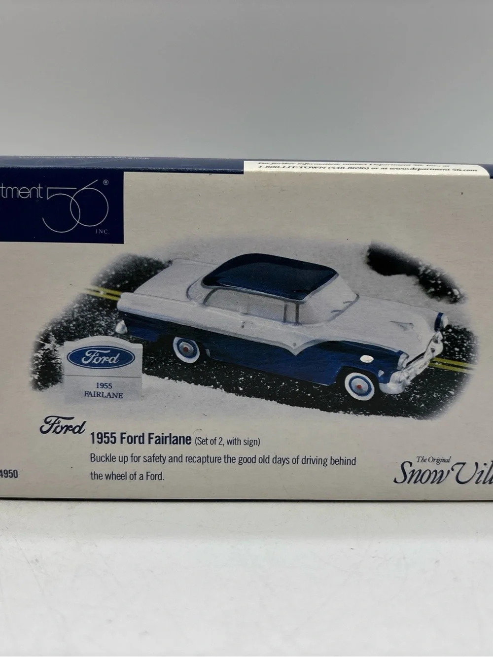Department 56 1998 Vintage Original Snow Village 1955 Ford Fairlane 56.54950 EUC